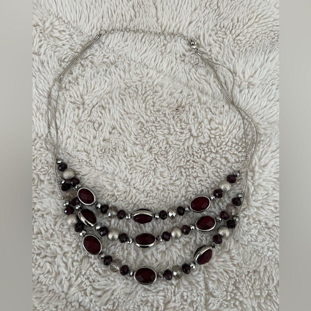 Silver and Purple Necklace